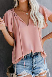 Fashion Casual Print Split Joint V Neck Tops
