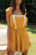 Street Print Patchwork Backless Square Collar Loose Rompers