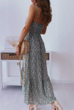 Fashion Casual Print Split Joint Spaghetti Strap Irregular Dresses
