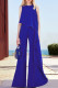Casual Solid Patchwork O Neck Regular Jumpsuits(4 Colors)