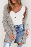 Casual Patchwork Pocket Tops Sweater