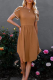 Casual Solid Split Joint O Neck Waist Skirt Dresses