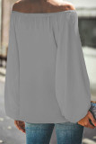 Casual Simplicity Solid Solid Color Off the Shoulder Tops