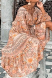 Sweet Elegant Print Printing V Neck Printed Dress Dresses