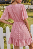 Fashion Simplicity Solid Split Joint V Neck A Line Dresses