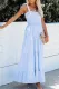 Fashion Simplicity Striped Split Joint Spaghetti Strap Waist Skirt Dresses