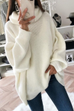 Fashion Solid Patchwork Turtleneck Tops