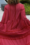 Fashion Sweet Geometric Split Joint V Neck Princess Dresses