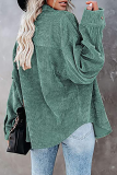 Casual Street Solid Buckle Turndown Collar Tops