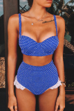Vacation Dot Lace Split Joint Swimwears