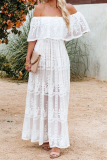 Fashion Street Print Split Joint Off the Shoulder A Line Dresses