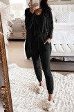 Casual Solid Patchwork O Neck Long Sleeve Two Pieces(9 Colors)