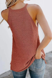 Casual Solid Split Joint Halter Tops