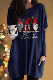 Casual Santa Claus Patchwork O Neck Long Sleeve Dresses