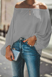 Casual Simplicity Solid Solid Color Off the Shoulder Tops