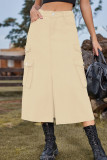 Casual Street Solid Slit High Waist Denim Skirts(5 Colors)