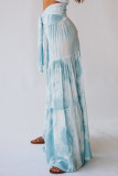 Casual Street Print Fold Loose High Waist Wide Leg Bottoms