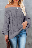 Casual Street Solid Patchwork Off the Shoulder Tops