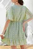 Fashion Simplicity Solid Split Joint V Neck A Line Dresses
