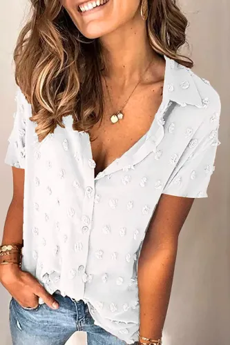 Fashion Elegant Solid Patchwork Turndown Collar Tops