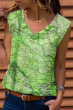 Casual Print Basic V Neck T-Shirts