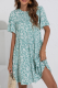 Elegant Floral Split Joint Flounce O Neck A Line Dresses