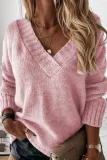 Fashion Casual Solid Patchwork V Neck Tops