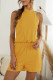 Fashion Casual Solid Patchwork Halter Loose Rompers