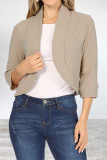 Elegant Solid Color Mandarin Collar Outerwear
