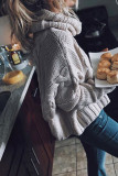Fashion Casual Solid Pullovers Scarf Collar Tops