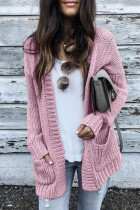 Fashion Casual Solid Cardigan Conventional Collar Tops