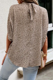 Work Elegant Print Patchwork O Neck Tops