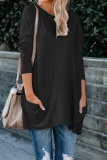 Casual Solid Patchwork O Neck Tops