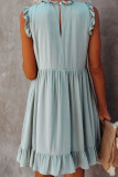 Sexy Solid Split Joint Flounce Peter Pan Collar Dresses