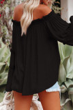 Street Solid Fold Off the Shoulder Tops