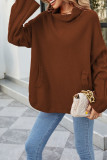 Fashion Casual Solid Patchwork Turtleneck Tops