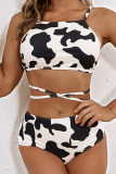 Fashion Simplicity Print Bandage Swimwears