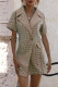 Fashion Street Plaid Split Joint Turndown Collar A Line Dresses