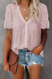 Fashion Casual Solid Patchwork V Neck Tops