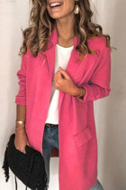 Fashion Casual Solid Patchwork Turn-back Collar Outerwear