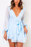 Blue chiffon dress