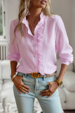 British Style Solid Patchwork Lotus Leaf Collar Tops