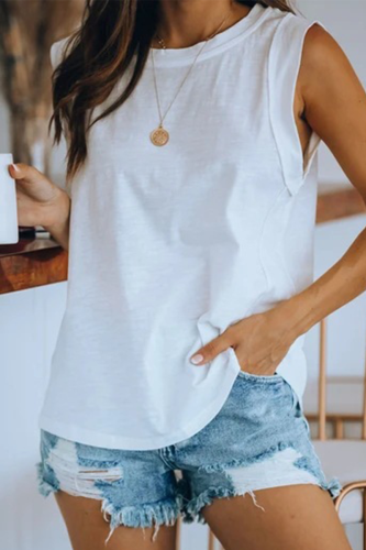 Casual Solid Basic O Neck T-Shirts