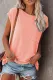 Fashion Street Solid Split Joint O Neck T-Shirts