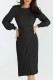 Solid Bandage O Neck One Step Skirt Dresses