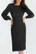 Solid Bandage O Neck One Step Skirt Dresses