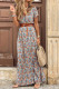 Fashion Elegant Print V Neck Princess Dresses