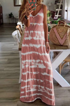 Fashion Casual Print V Neck Sling Dresses