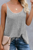 Fashion Street Striped Split Joint U Neck Tops