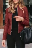 Street Elegant Solid Patchwork Zipper Mandarin Collar Outerwear